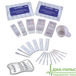 Тест-кассета Наркоскрин NARCOSCREEN, мультипанель для выявления 5 видов наркотиков в слюне (морфин\опиаты\героин, амфетамин, метамфетамин, кокаин, марихуана\каннабиноиды)