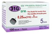 Иглы для шприц ручек SFM (СФМ) 31G 0,25 х 5 мм 100 штук в упаковке