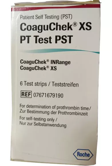 Тест-полоски CoaguChek (Коагучек) XS PT Test PST №6 для самоконтроля протромбинового времени