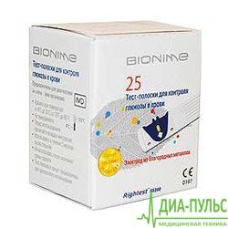 Тест-полоски Bionime GS300  № 25 (Тест-полоски Бионайм  № 25) для глюкометров GM300 и GM500