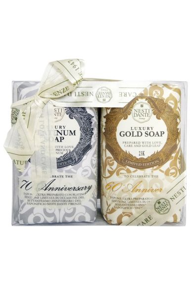 Подарочный набор мыла Шикарная серия Золотое и Платиновое Нести Данте, Luxury Platinum and Gold SETS Soap Nesti Dante, 2 шт. по 250 гр Подарочный набор мыла Шикарная серия Золотое и Платиновое Нести Данте, Luxury Platinum and Gold SETS Soap Nesti Dante, 2 шт. по 250 гр