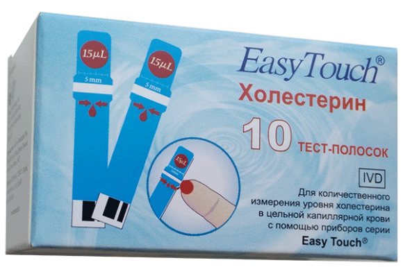 Тест-полоски EasyTouch на холестерин №10 (ИзиТач)