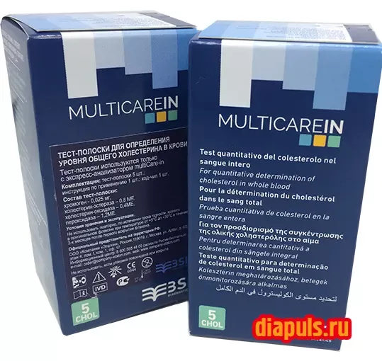 Тест-полоски multiCare-in (МультиКэйр-ин) на холестерин № 5 Тест-полоски multiCare-in (МультиКэйр-ин) на холестерин № 5