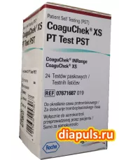 Тест-полоски CoaguChek (Коагучек XS 24) XS PT Test PST №24 для самоконтроля протромбинового времени