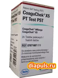Тест-полоски CoaguChek (Коагучек XS 24) XS PT Test PST №24 для самоконтроля протромбинового времени