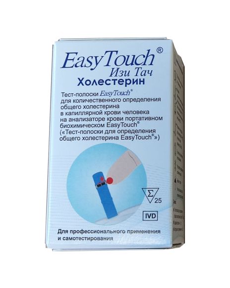 Тест-полоски EasyTouch Cholesterol (Изи Тач) на холестерин № 25 Тест-полоски EasyTouch Cholesterol (Изи Тач) на холестерин № 25