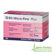 Иглы для шприц-ручки Микро-файн 12,7мм (micro-fine™ plus 12,7 мм) №100