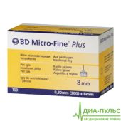 Иглы для шприц-ручки Micro-fine plus 8,0 мм (Микро-файн 8,0мм) №100