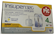 Иглы INSUPEN (ИНСУПЕН) 32 G (0.23 mm х 4 mm) № 100